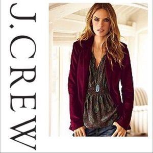 J. Crew plum color velvet blazer